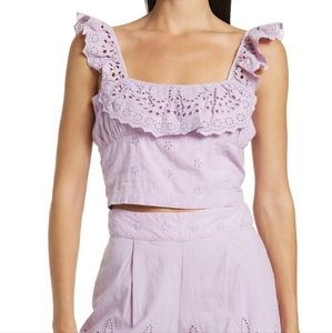 NWT Walter Baker Eyelet Crop Top